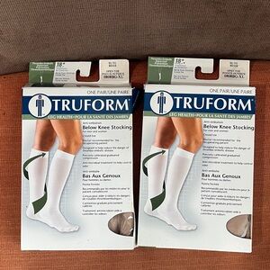 Truform Below knee stocking Unisex Open Toe Compression 18 mmHg XL in Beige 2p
